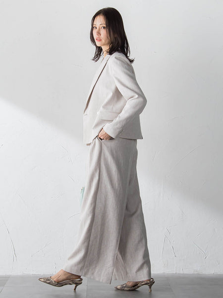 クラシックポリリネンヘリンボンジャケット≪手洗い≫