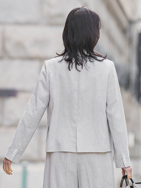 クラシックポリリネンヘリンボンジャケット≪手洗い≫