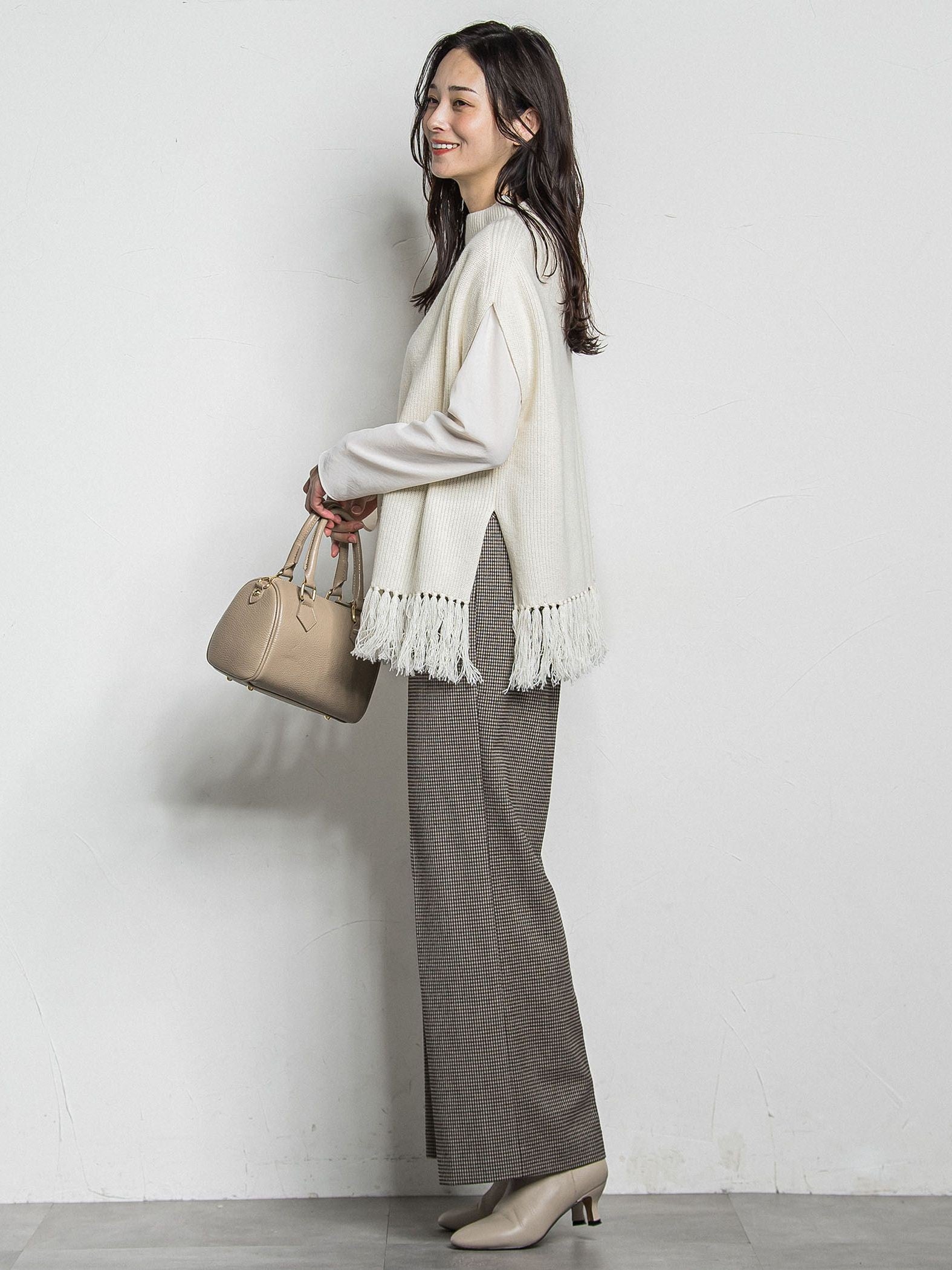 カシミヤシルクフリンジベスト