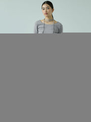 ストリング付バレエネックリブニット≪手洗い可能≫