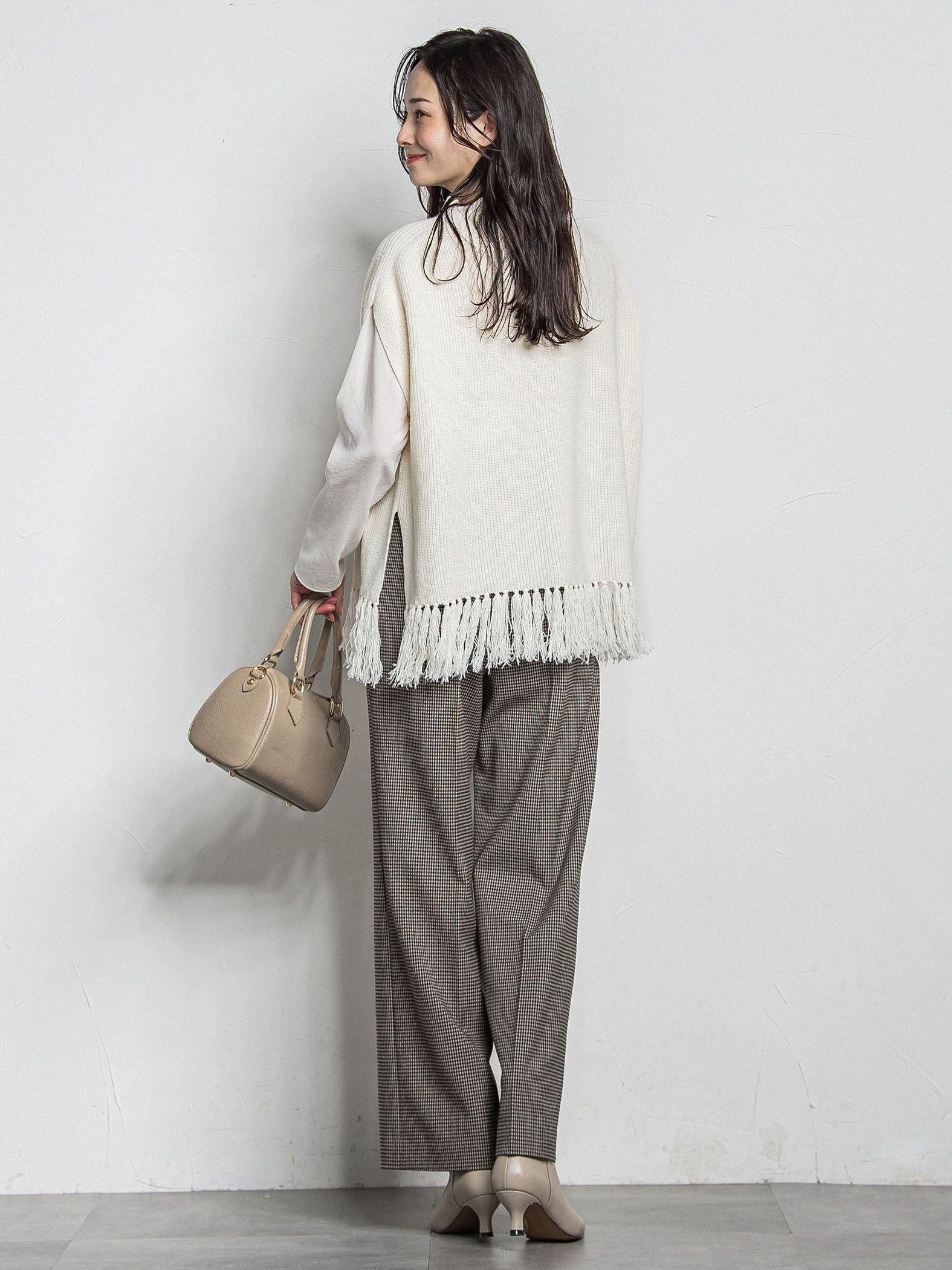カシミヤシルクフリンジベスト