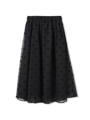 【WEB限定】麻調シアーフロッキードットスカート