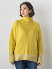 【WEB限定】”ふんわり配色の”もっちりハイネックニット