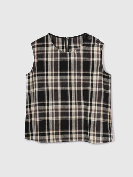 カラミチェックプルブラウス≪手洗い可能≫