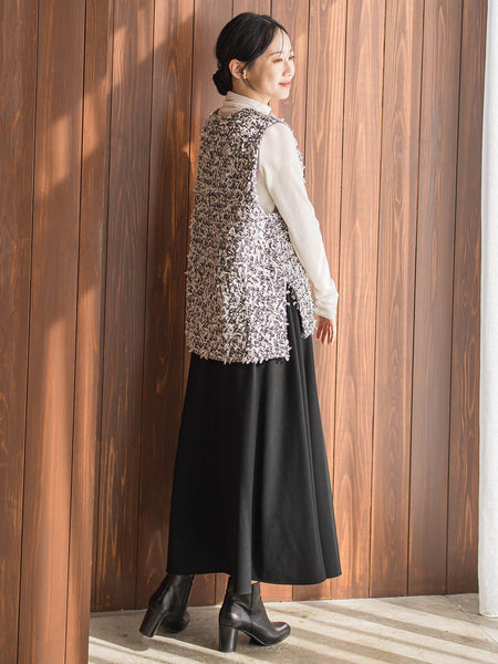 両面起毛ストレッチスカート≪洗濯機で洗える≫