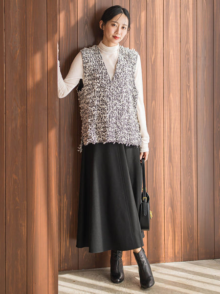 両面起毛ストレッチスカート≪洗濯機で洗える≫