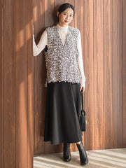 両面起毛ストレッチスカート≪洗濯機で洗える≫