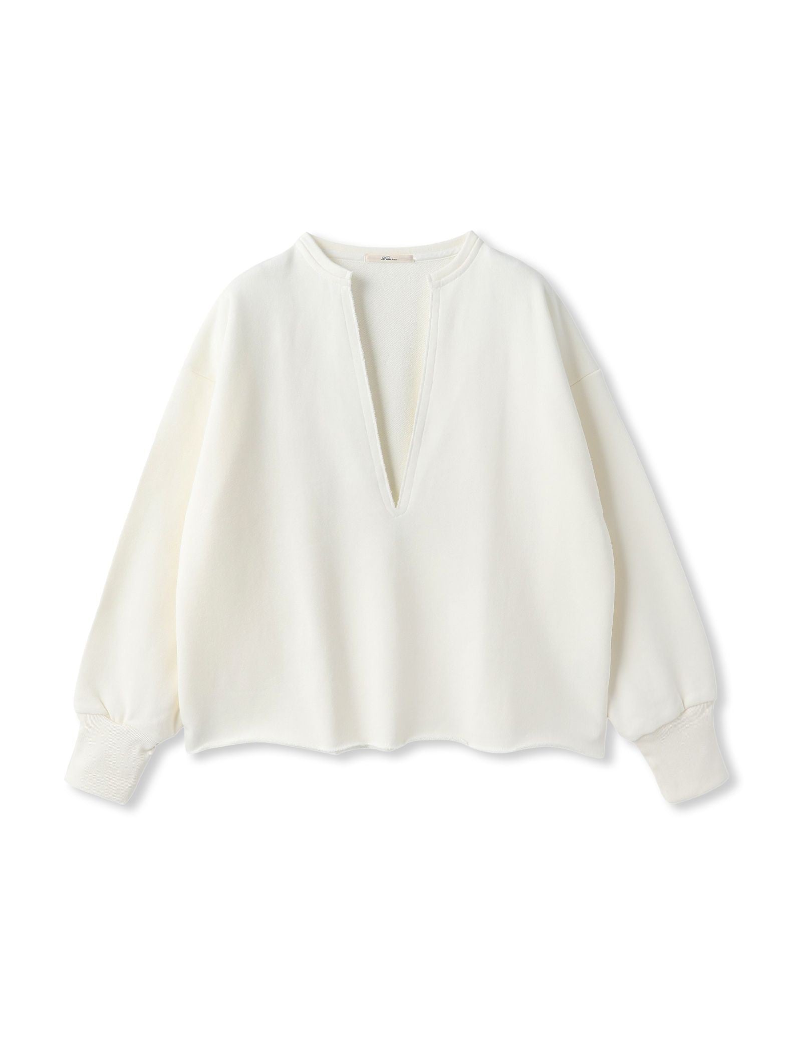 裏毛Vネックカットソー≪手洗い可能≫