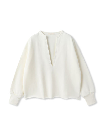 裏毛Vネックカットソー≪手洗い可能≫