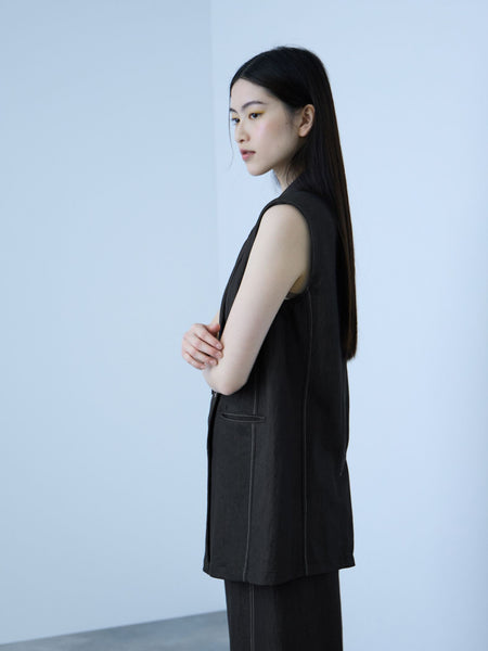 【シーズンレス】ナイロンツイルデニムベスト