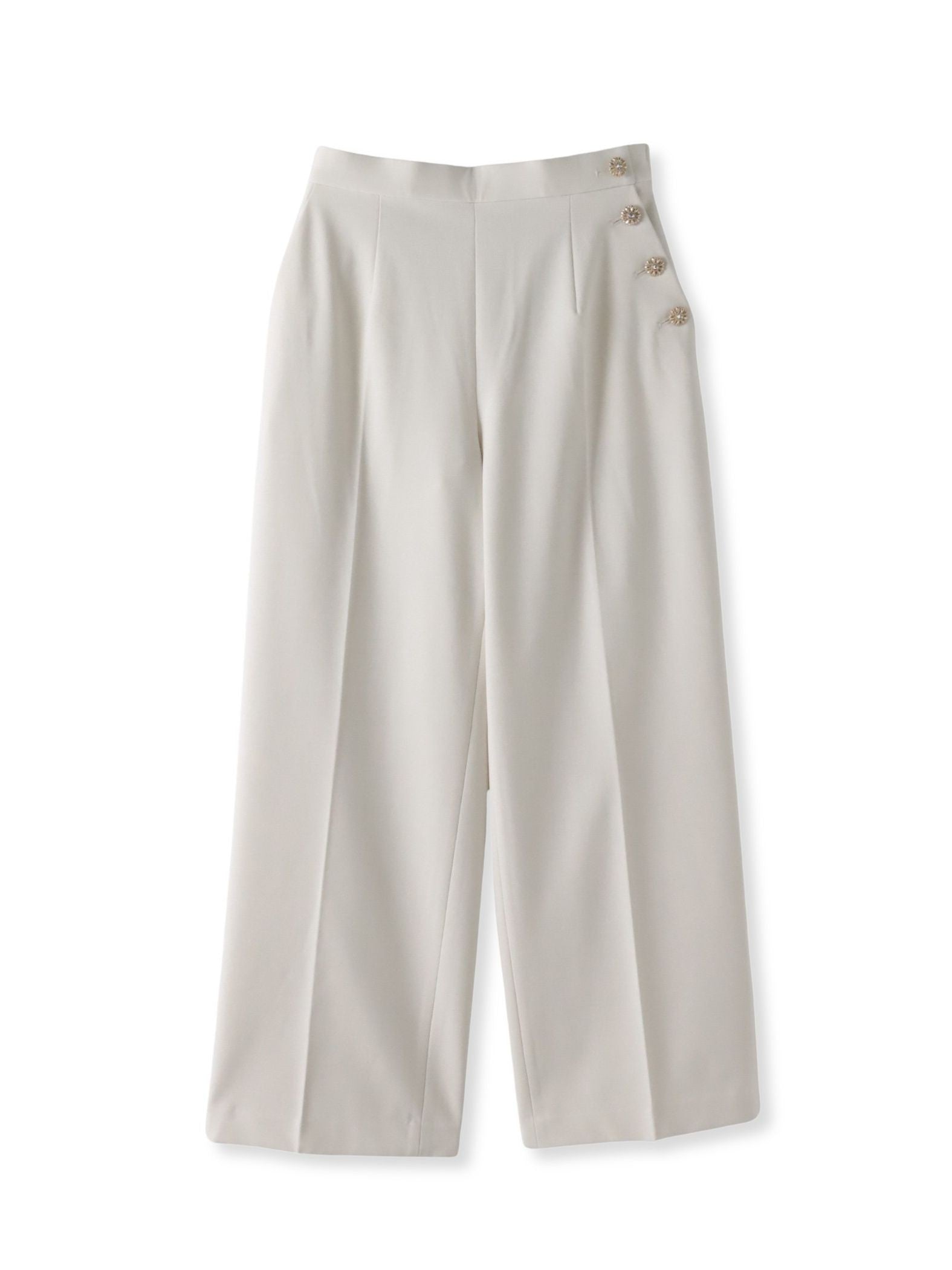 キラキラボタンワイドパンツ≪手洗い可能≫