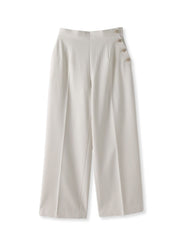 キラキラボタンワイドパンツ≪手洗い可能≫