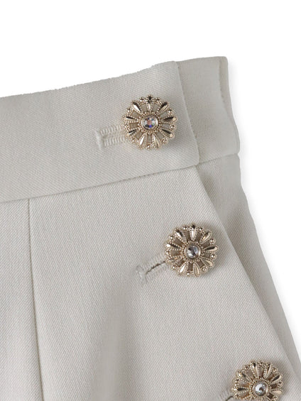 キラキラボタンワイドパンツ≪手洗い可能≫