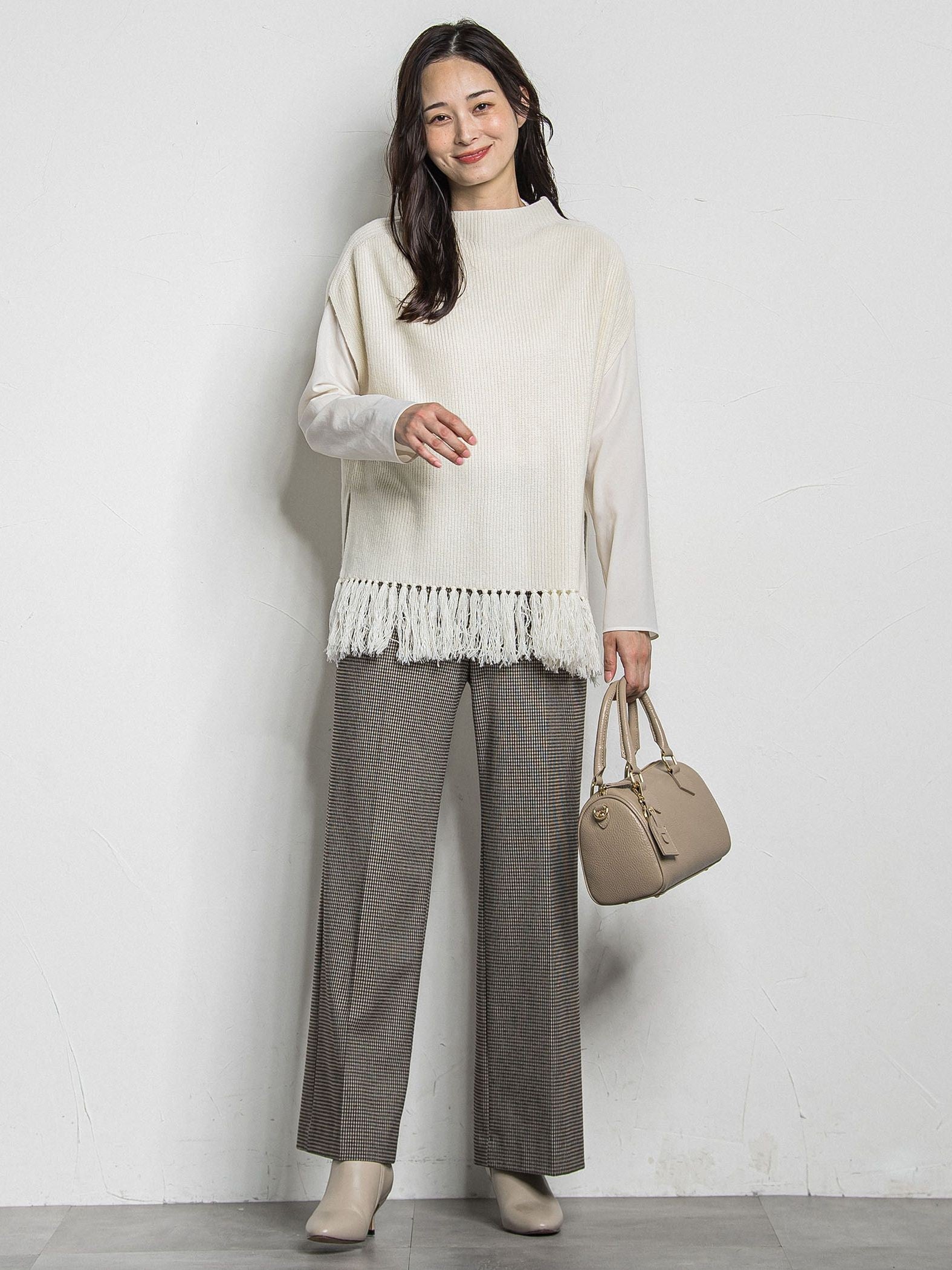 カシミヤシルクフリンジベスト