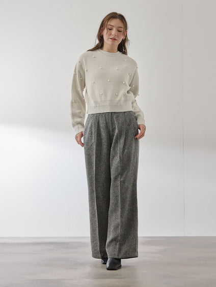 パールドットニットプルオーバー≪手洗い可能≫