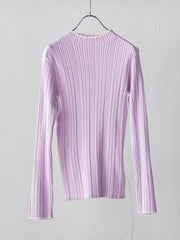 【新色追加】袖ボタンランダムリブニット≪手洗い可能≫