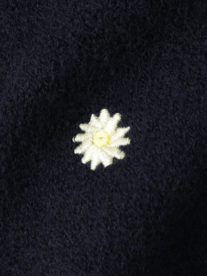 マーガレット刺繍ニットプルオーバー≪手洗い可能≫