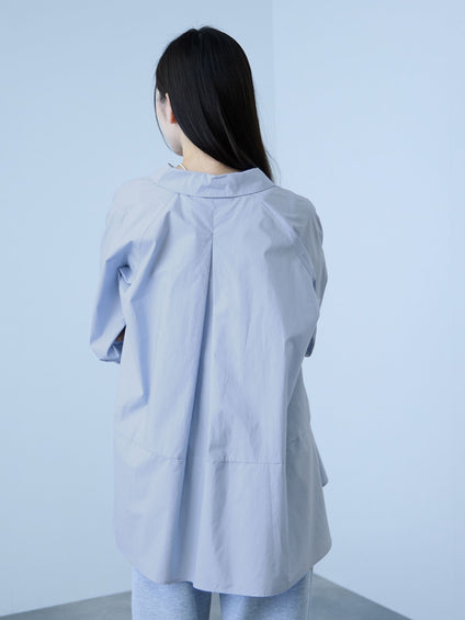 【大人の抜け感】コーマコットンバックフレアシャツ