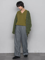 【ふわもち】Vネックニット≪洗濯機で洗える≫