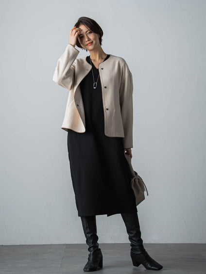 【WEB限定】LANABLENDニットワンピース≪洗えるニット/Lサイズあり≫