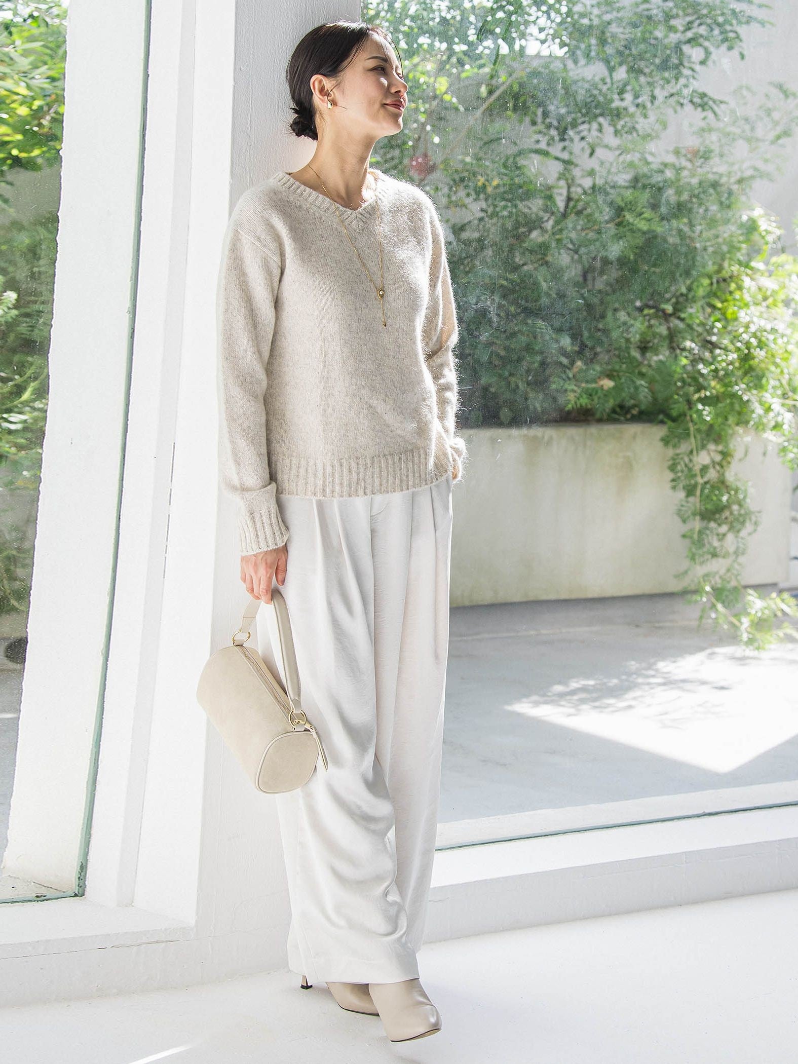 カリーヌサテンパンツ≪洗える≫