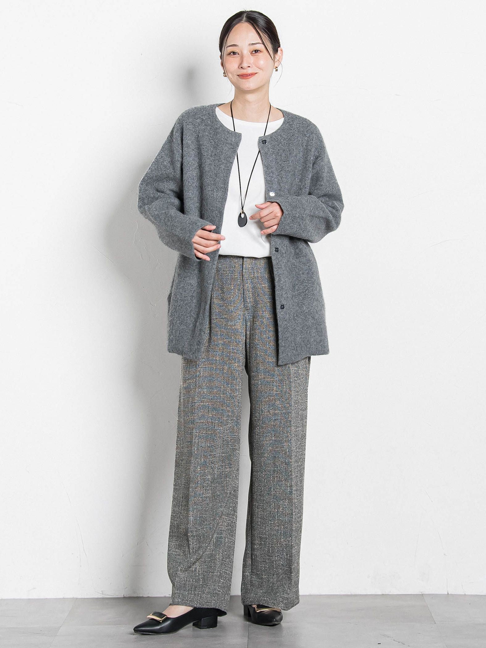 トリッカースラブツイードパンツ≪手洗い可能・防シワ・UV≫