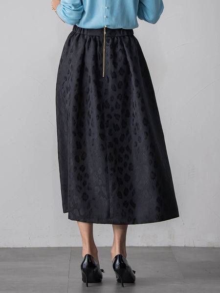 【WEB限定】レオパードジャガードスカート