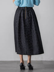 【WEB限定】レオパードジャガードスカート