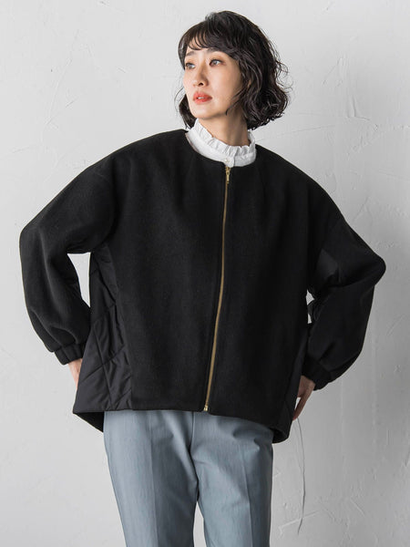 【biyori】キルティングノーカラーブルゾン