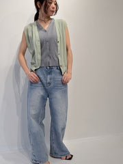 【2piece】sheer layerd vest