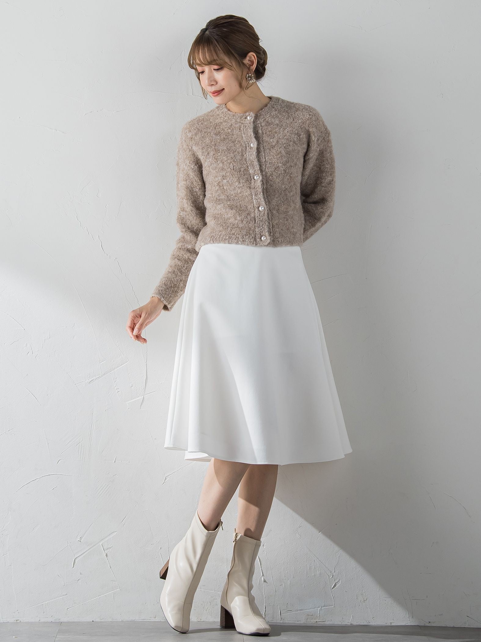 【XSサイズ展開あり】冬仕様 美シルエットフレアスカート ≪洗濯機で洗える≫