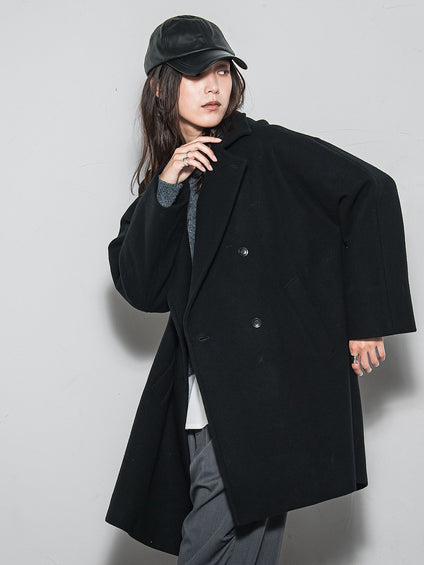 ラムウールダブルカラーコート