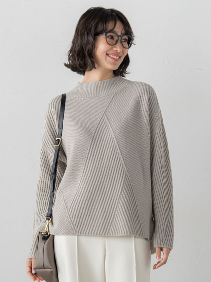 【大きいサイズ】ヘリンボーンニット