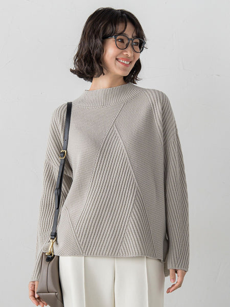 【大きいサイズ】ヘリンボーンニット