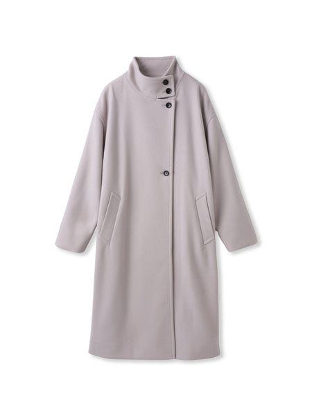 ライトジャージメルトンスタンドカラーロングコート