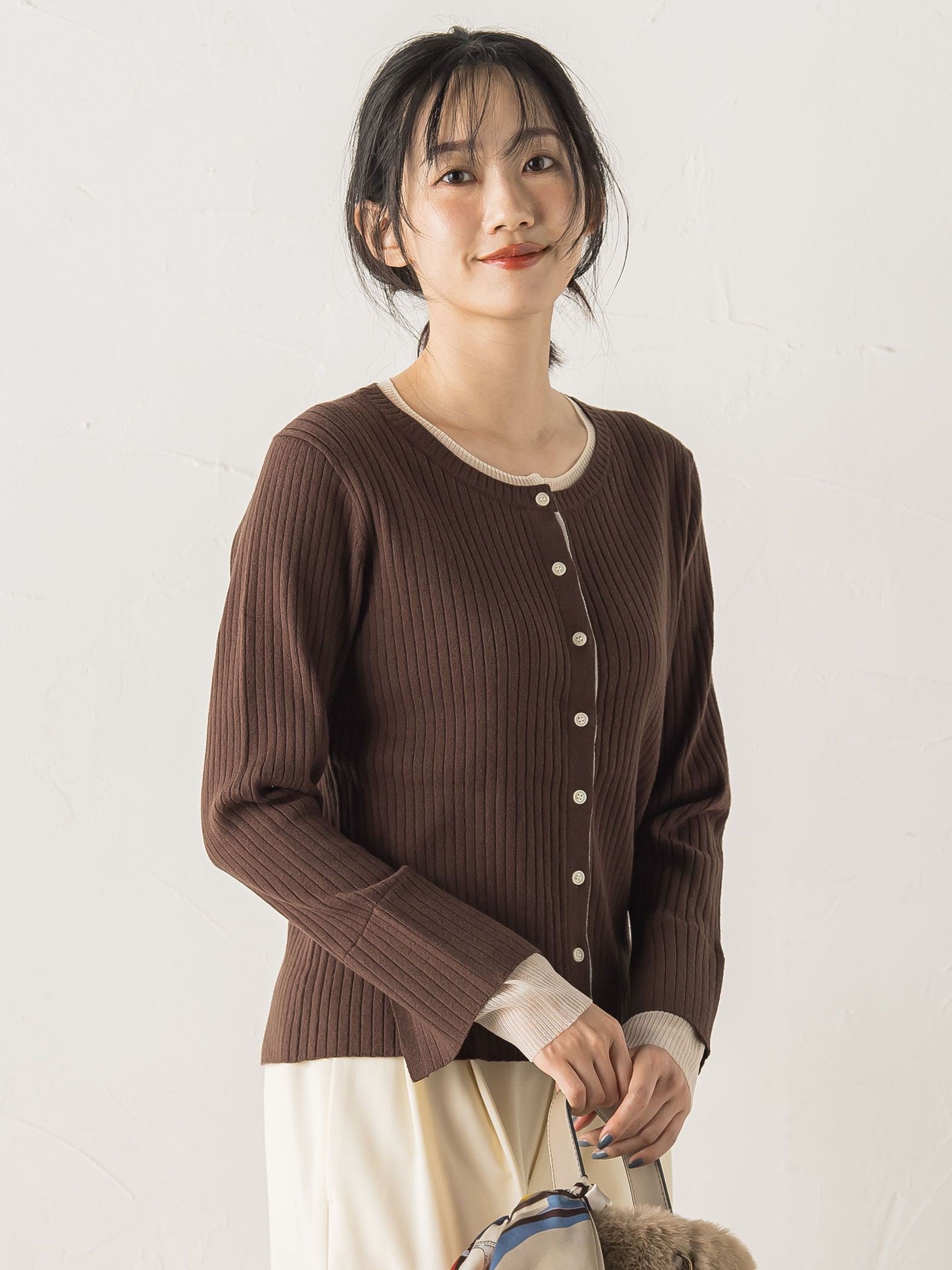 シアー切替えRIBニット≪手洗い可能≫