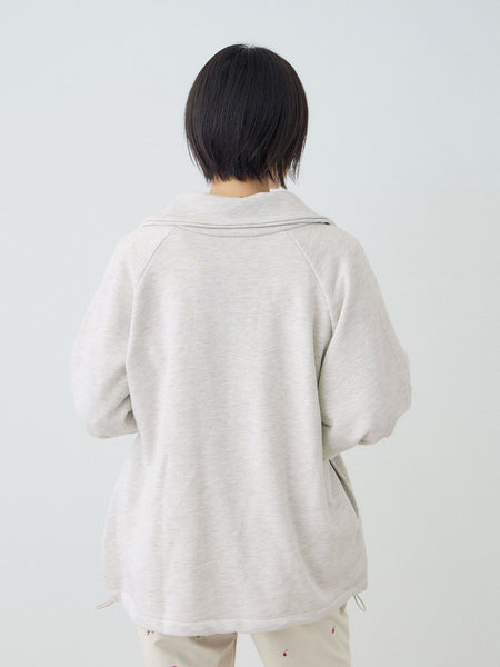 ハーフジップ裏毛プルオーバー