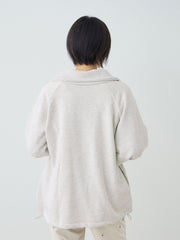 ハーフジップ裏毛プルオーバー