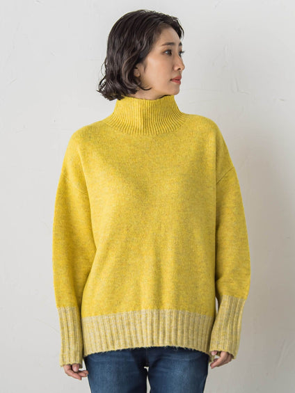 【WEB限定】”ふんわり配色の”もっちりハイネックニット