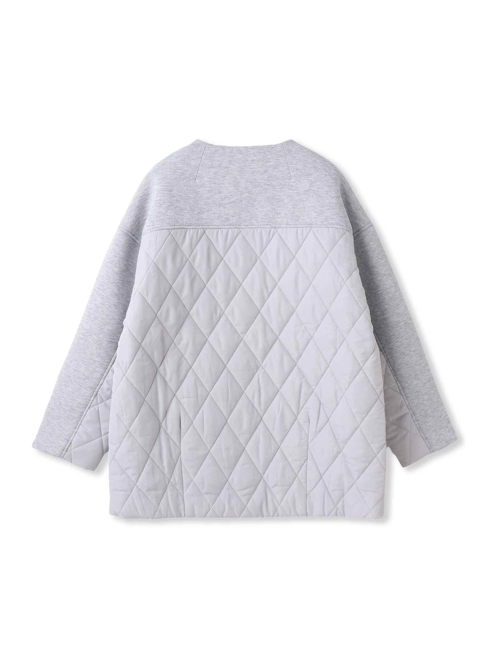 モスダンボール×中綿キルティングノーカラーコート≪手洗い可能≫