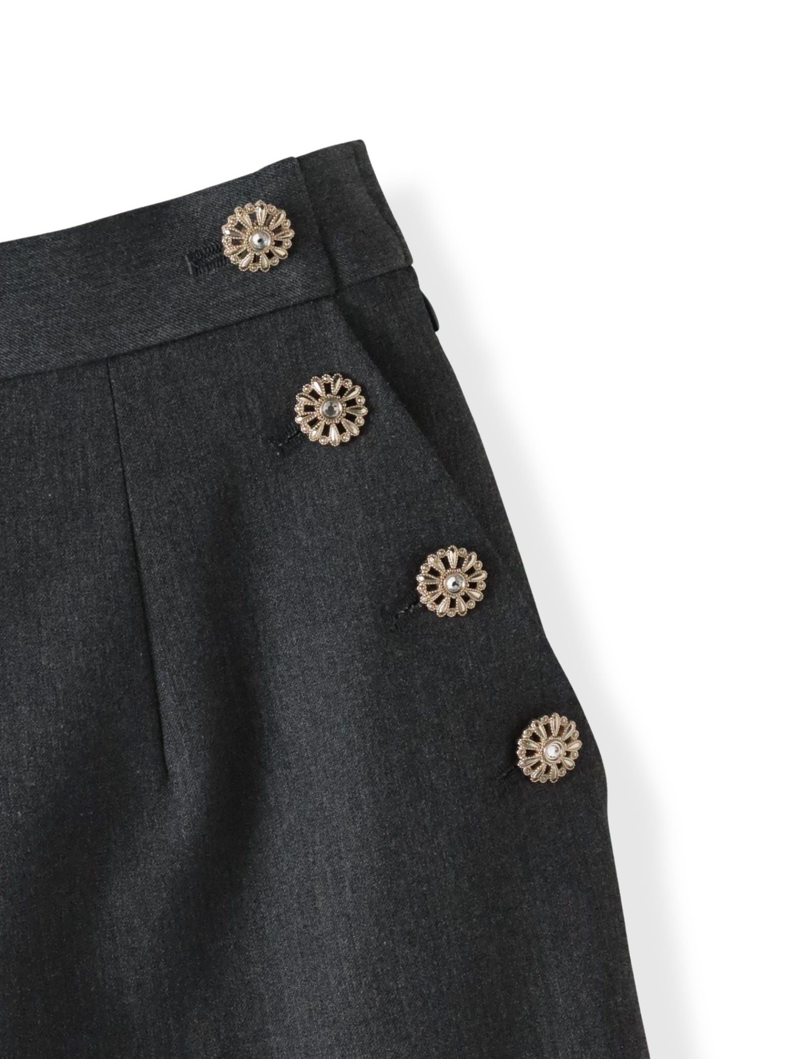 キラキラボタンワイドパンツ≪手洗い可能≫