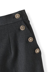 キラキラボタンワイドパンツ≪手洗い可能≫