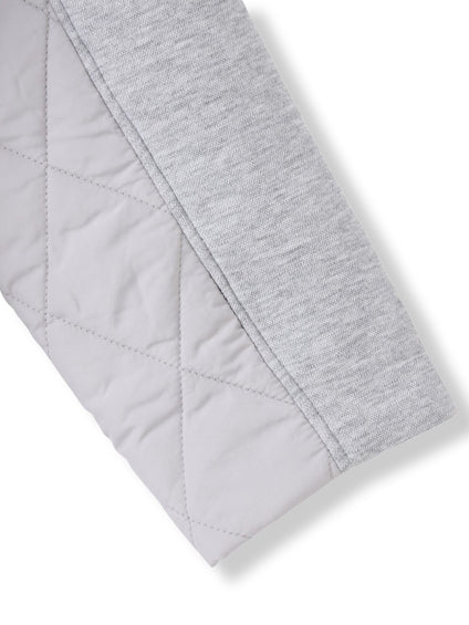 モスダンボール×中綿キルティングノーカラーコート≪手洗い可能≫