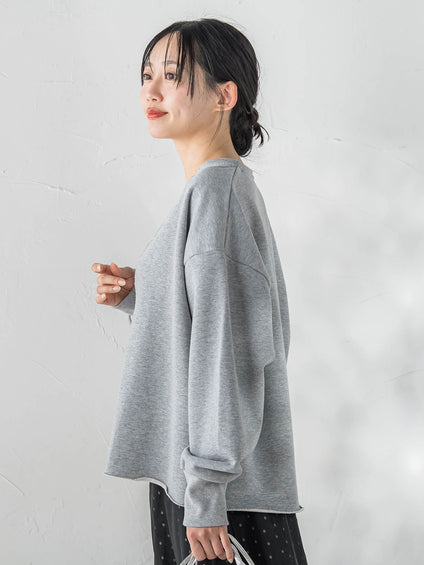 裏毛Vネックカットソー≪手洗い可能≫