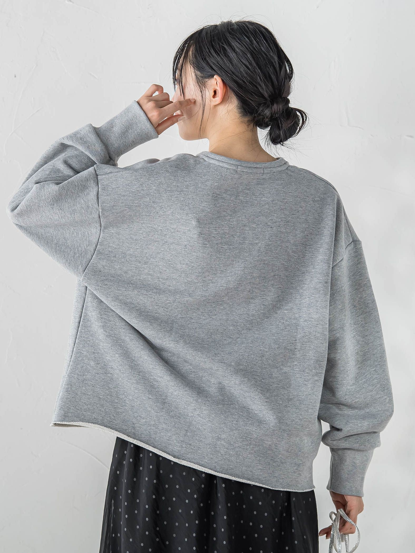 裏毛Vネックカットソー≪手洗い可能≫