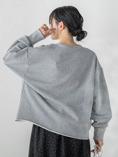 裏毛Vネックカットソー≪手洗い可能≫