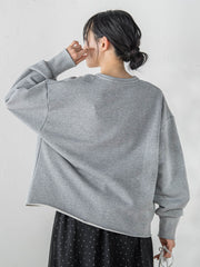 裏毛Vネックカットソー≪手洗い可能≫