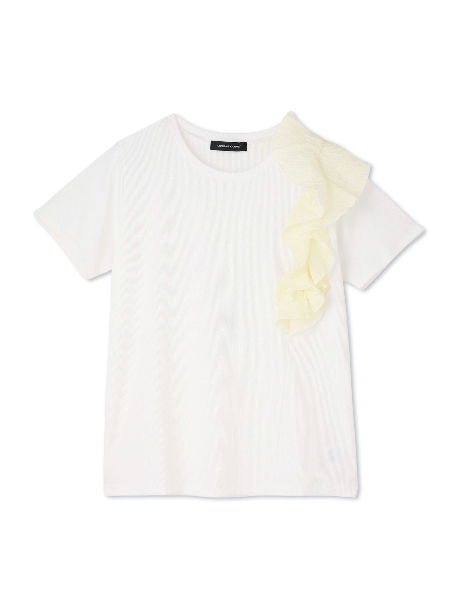 アシメショルダーフリルTシャツ≪手洗い可能≫