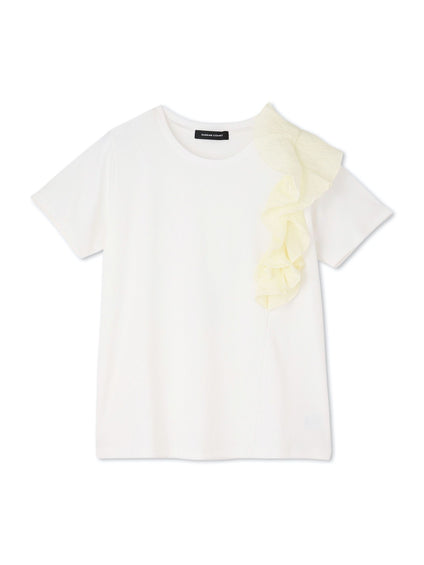 アシメショルダーフリルTシャツ≪手洗い可能≫