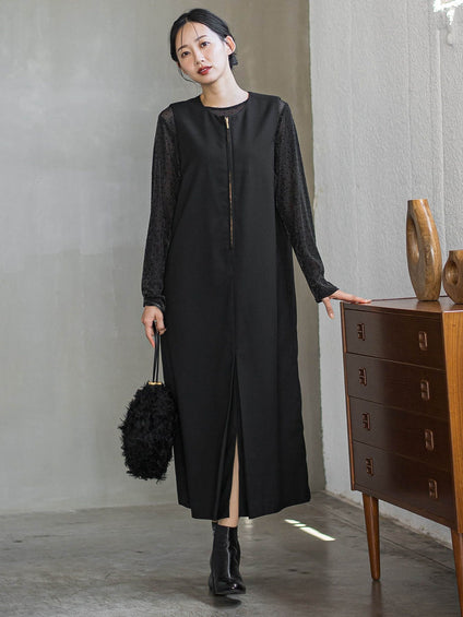 裏起毛サキソニーワンピース≪手洗い可能≫